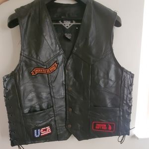 Diamond plate bufalo leather jacket